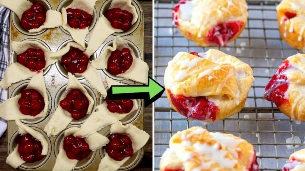 Quick And Easy Cherry Pie Bites, homemade and freshly served