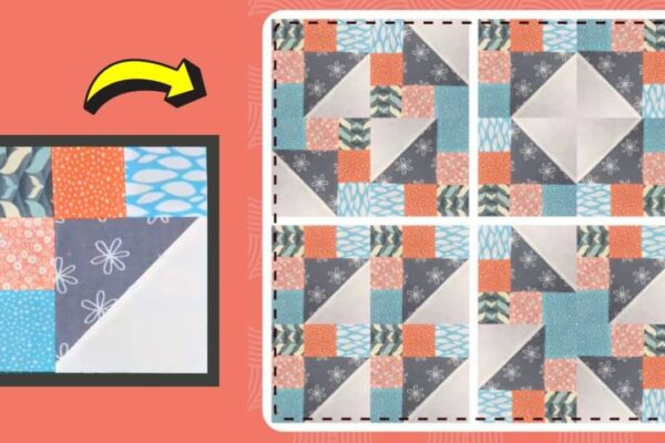 Finished Quick and Easy Disappearing Churn Dash Quilt, a completed DIY project