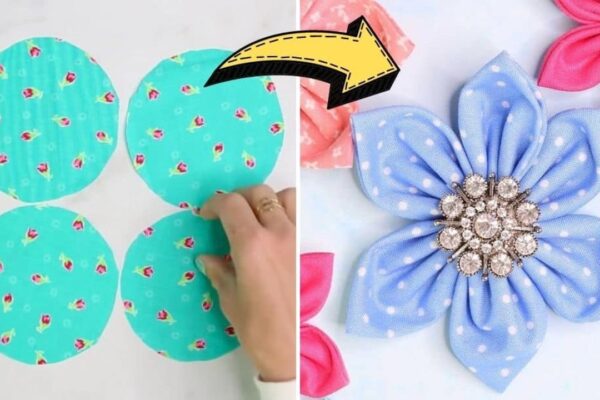 Finished Quick and Easy Fabric Flowers, a completed DIY project