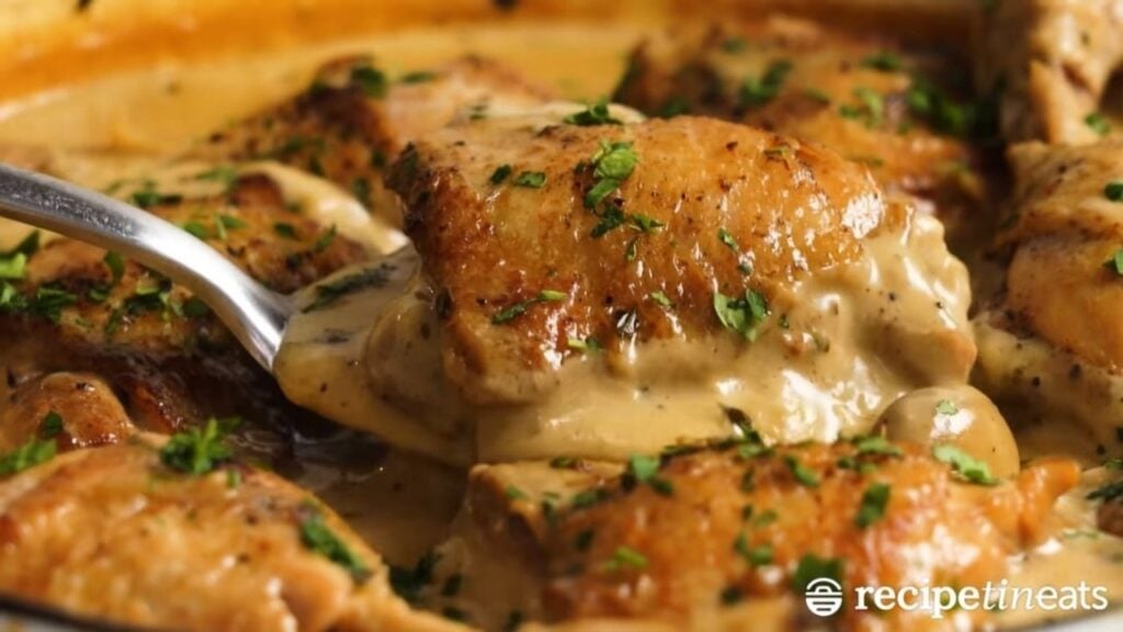 Quick Creamy Mushroom Chicken, homemade and freshly served