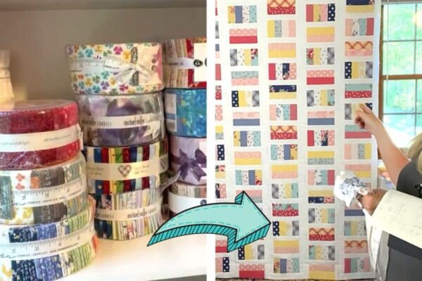 Quick Jelly Roll Quilt, homemade and freshly served