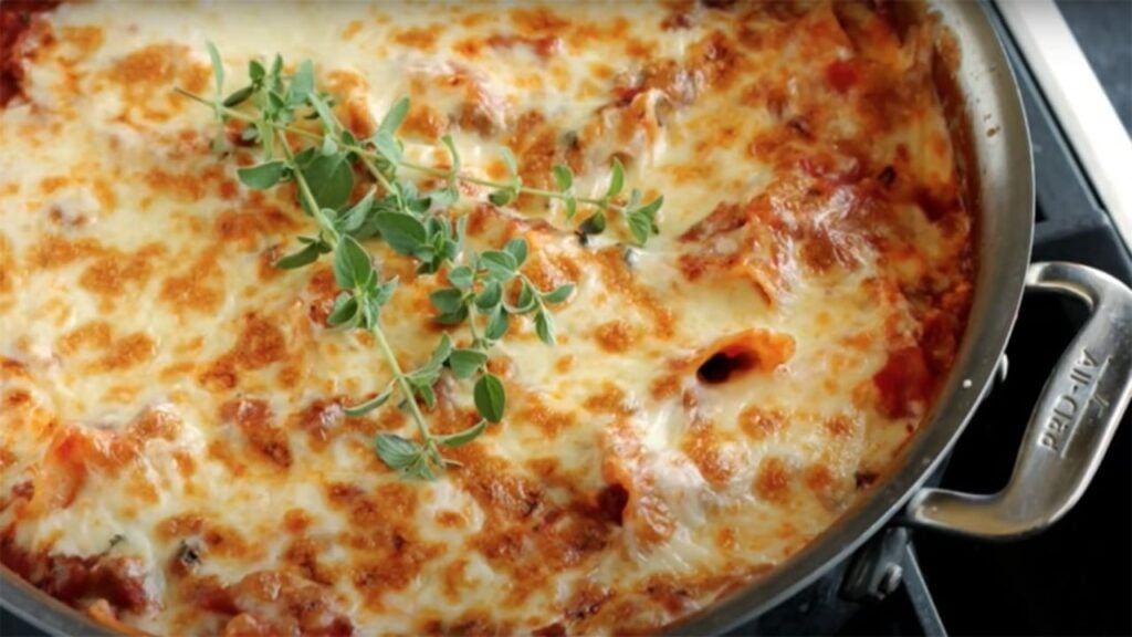 Easy 30 Minute Stove Top Lasagna, homemade and freshly served