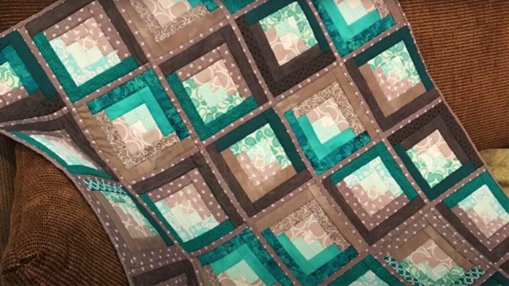 Finished Quilt as You Sew Log Cabin Quilt, a completed DIY project