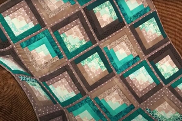 Finished Quilt as You Sew Log Cabin Quilt, a completed DIY project