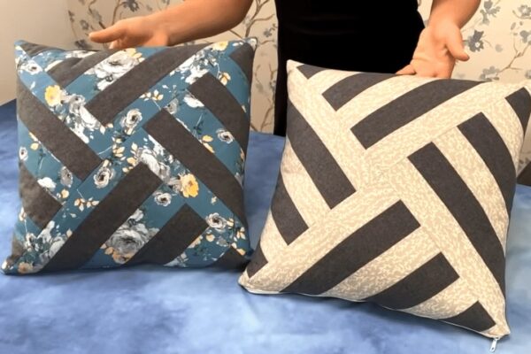 Finished Quilted Fabric Scraps For Cushion Cover, a completed DIY project