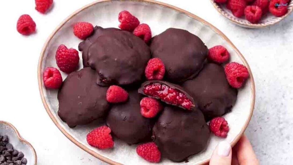 Raspberry Filled Chocolate Bites, homemade and freshly served