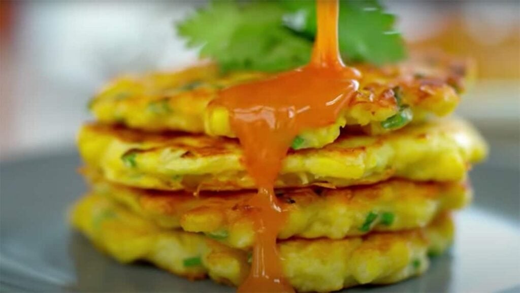 4 Ingredient Corn Fritters, homemade and freshly served