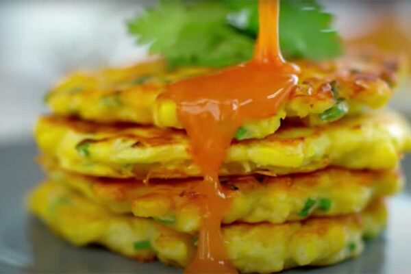 4 Ingredient Corn Fritters, homemade and freshly served