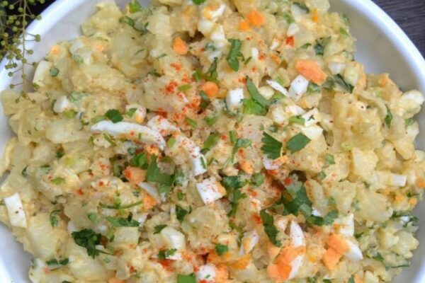 Southern Style Potato Salad, homemade and freshly served