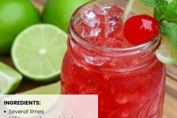 Refreshing Cherry Limeade, homemade and freshly served