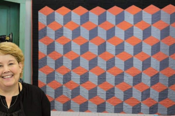 Finished Rhombus Cube Quilt the Easy Way With Jenny Doan, a completed DIY project