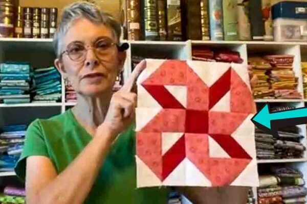 Finished Ribbon Bow Quilt Block, a completed DIY project