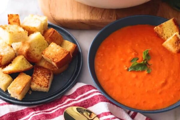 Rich and Creamy Tomato Soup, homemade and freshly served