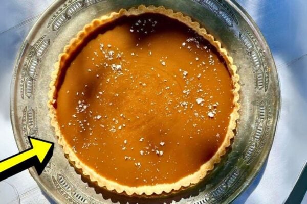 Rich Caramel Tart, homemade and freshly served
