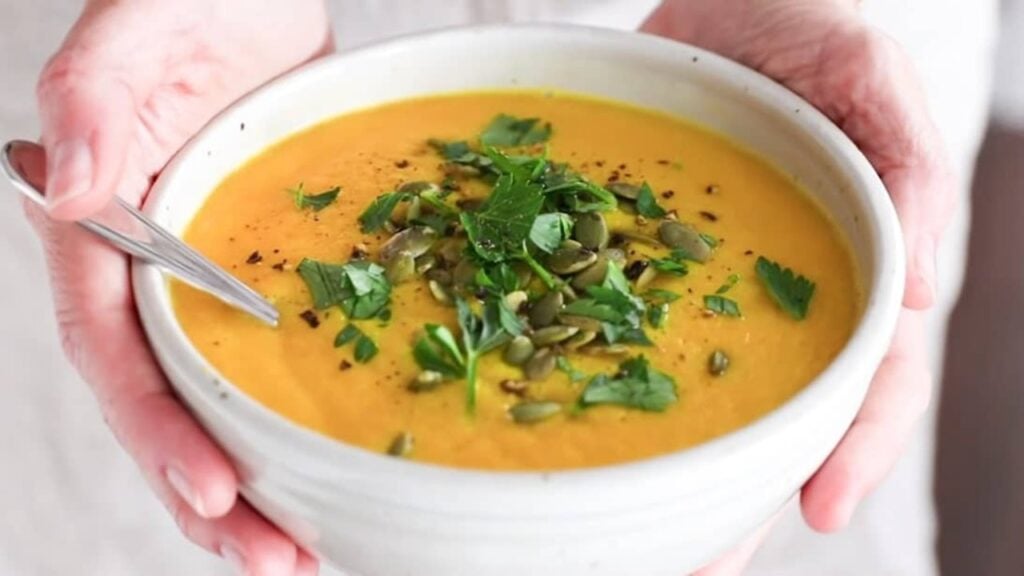 Roasted Butternut Squash Soup, homemade and freshly served