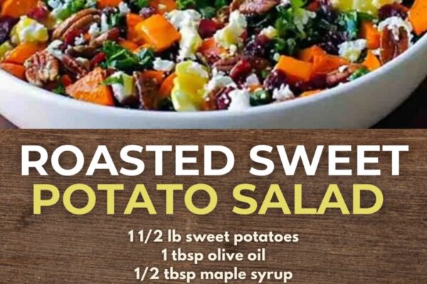 Roasted Sweet Potato Salad, homemade and freshly served
