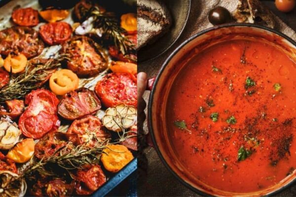 Roasted Tomato Soup, homemade and freshly served
