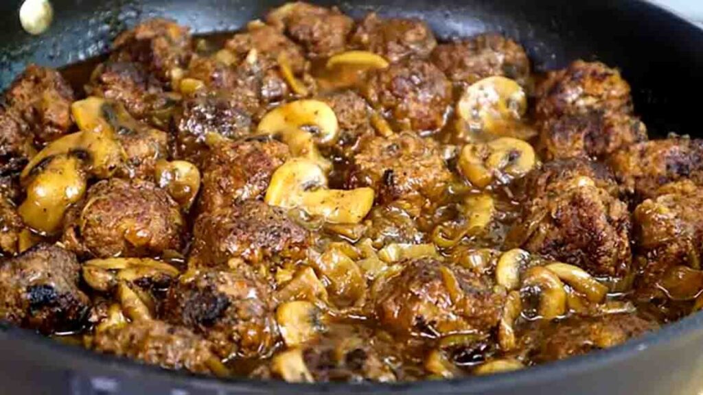 30-Minute Salisbury Steak Meatballs, homemade and freshly served