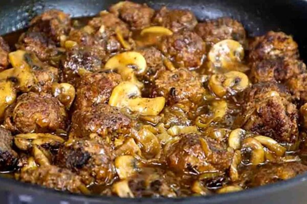 30-Minute Salisbury Steak Meatballs, homemade and freshly served