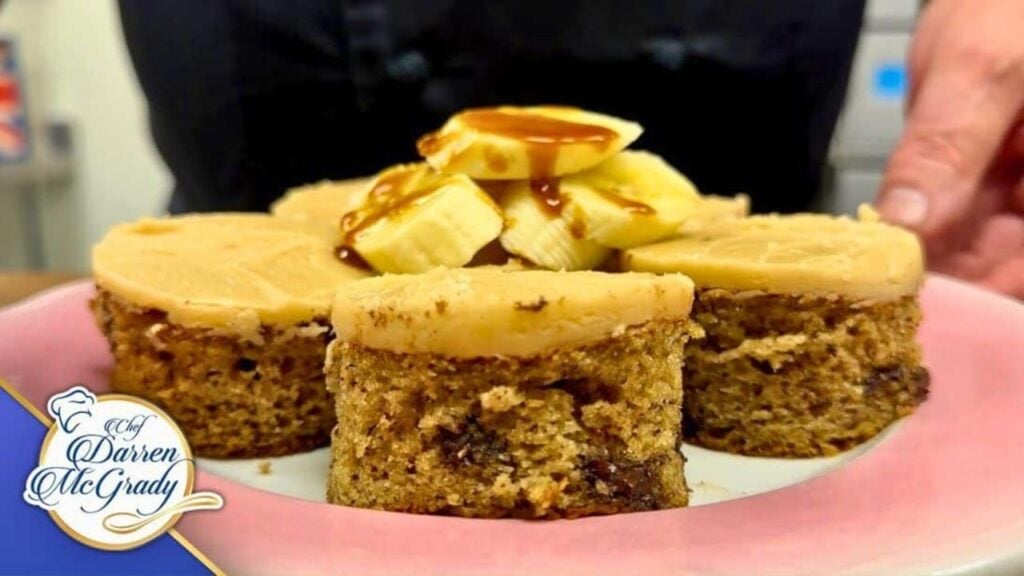 Salted Caramel Banana Cake, homemade and freshly served