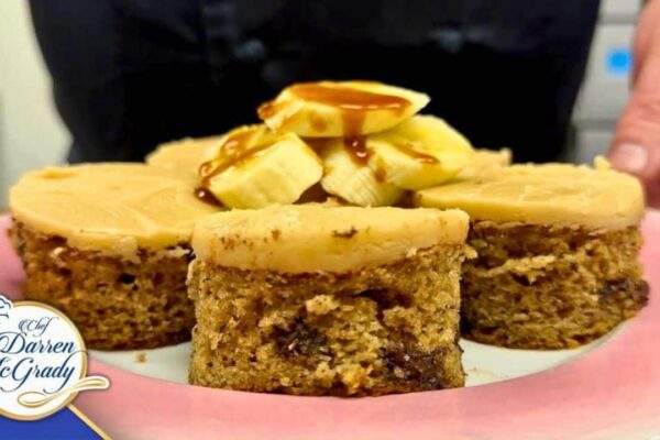 Salted Caramel Banana Cake, homemade and freshly served