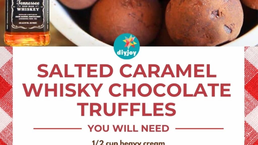 Salted Caramel Whisky Chocolate Truffles, homemade and freshly served