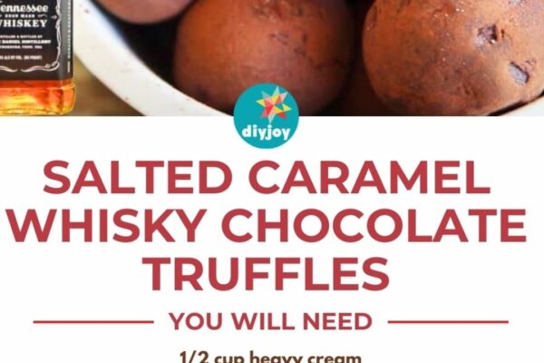 Salted Caramel Whisky Chocolate Truffles, homemade and freshly served