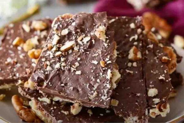 Saltine Cracker Candy, homemade and freshly served