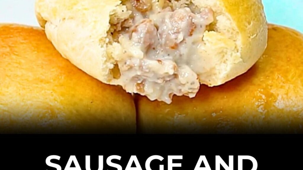 Sausage And Gravy Stuffed Biscuit, homemade and freshly served