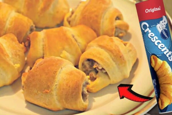 Sausage Cream Cheese Crescent Rolls, homemade and freshly served