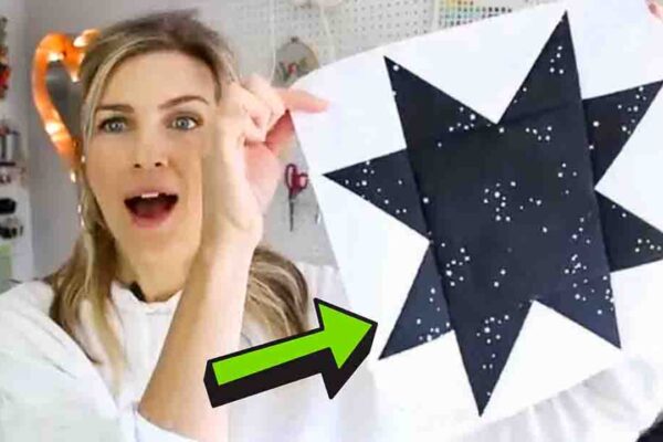 Finished Sawtooth Star Quilt Block, a completed DIY project