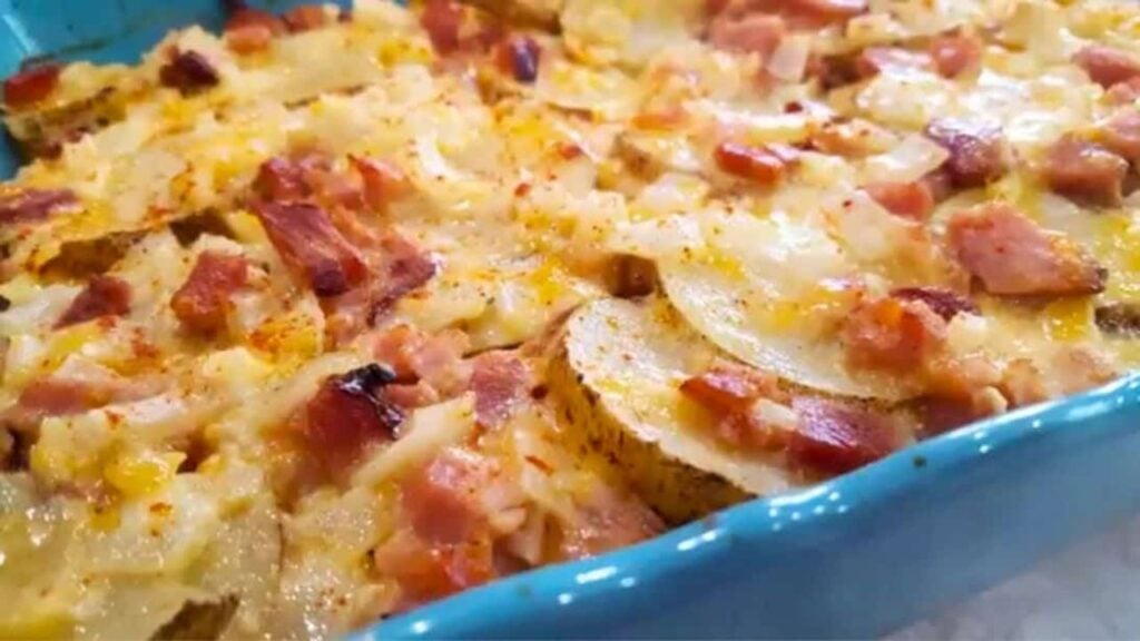 Scalloped Potatoes With Ham, homemade and freshly served