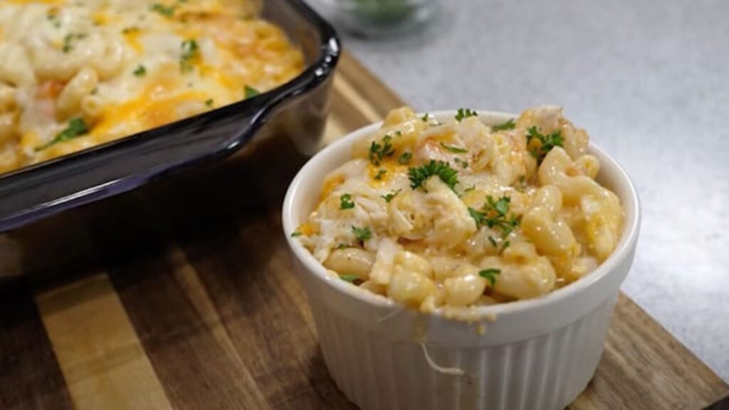 Easy Seafood Mac and Cheese, homemade and freshly served