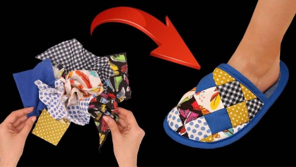 Finished How to Sew Slippers Out of Old Fabric Scraps in 15 Minutes, a completed DIY project