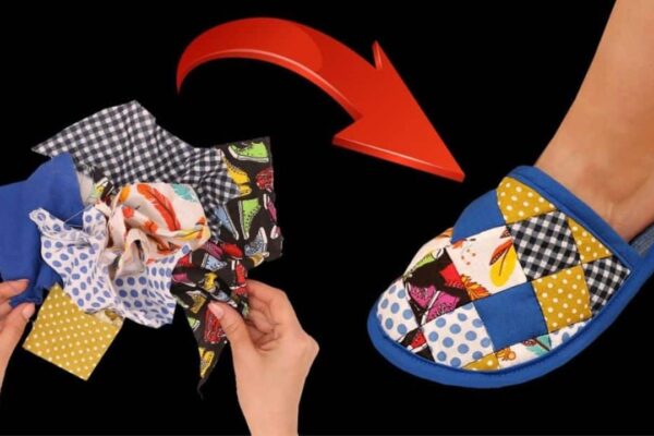 Finished How to Sew Slippers Out of Old Fabric Scraps in 15 Minutes, a completed DIY project
