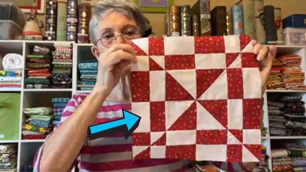 Finished Shattered Pinwheel Quilt Block, a completed DIY project