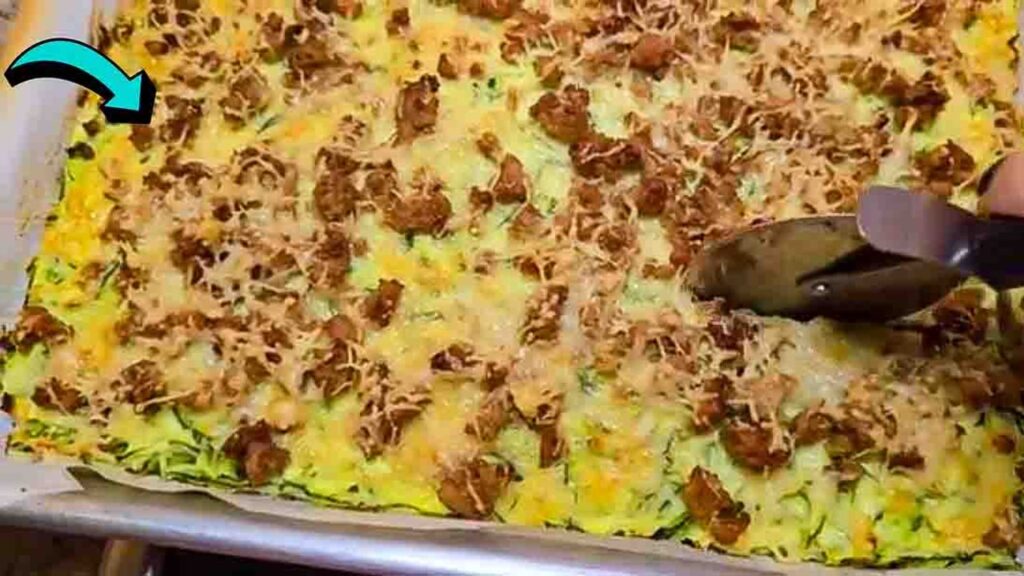 Sheet-Pan Zucchini Casserole, homemade and freshly served