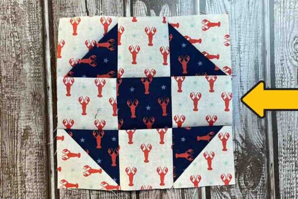 Finished Shoofly Quilt Block, a completed DIY project