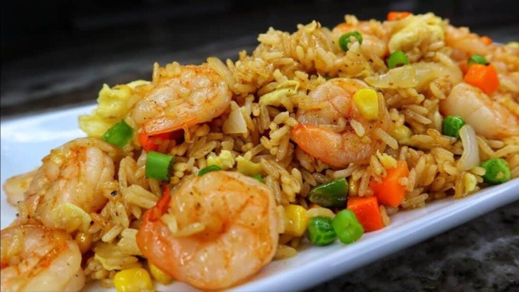 Easy Better-Than-Takeout Shrimp Fried Rice, homemade and freshly served