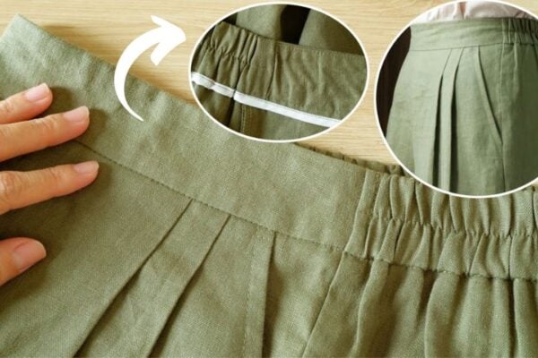 Finished Simple Half Elastic Waistband Sewing, a completed DIY project