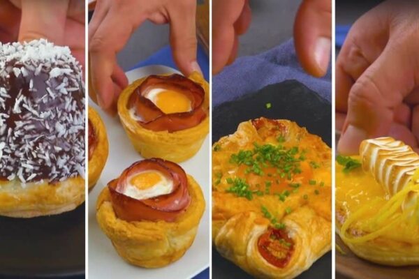 4 Simple Puff Pastry Recipes, homemade and freshly served