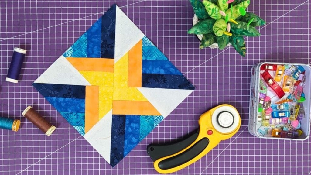 Finished Simple Quilt Block For Beginners, a completed DIY project