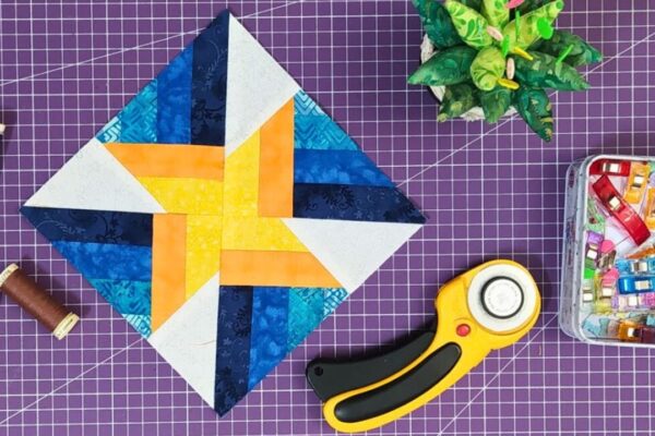 Finished Simple Quilt Block For Beginners, a completed DIY project