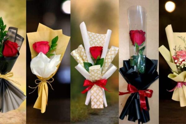 5 Single Rose Wrapping Techniques, homemade and freshly served