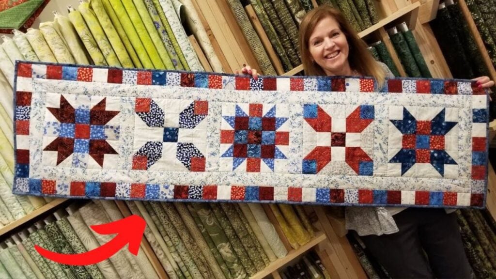 Sister’s Choice Jelly Roll Table Runner, homemade and freshly served
