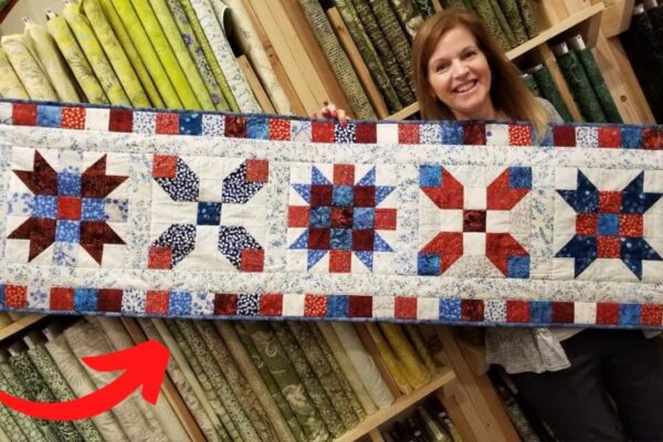 Sister’s Choice Jelly Roll Table Runner, homemade and freshly served