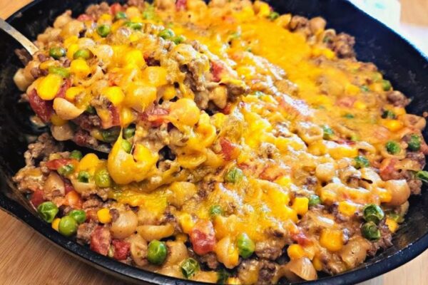 30-Minute Skillet Ground Beef & Pasta, homemade and freshly served