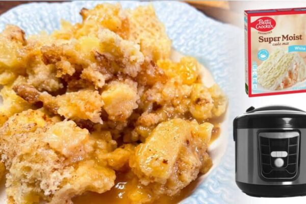 Slow Cooker Apple Pudding Cake, homemade and freshly served