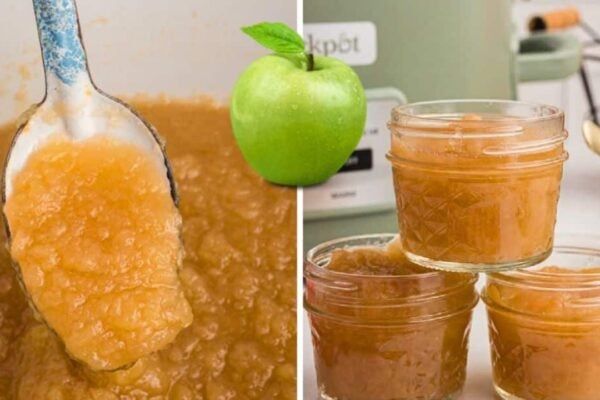 Slow Cooker Applesauce, homemade and freshly served