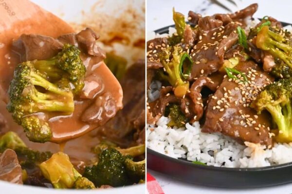 Slow Cooker Beef and Broccoli, homemade and freshly served